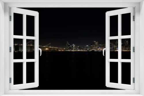 Fototapeta Naklejka Na Ścianę Okno 3D - Bay Bridge and San Francisco Waterfront at Night
