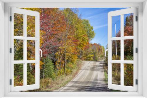Fototapeta Naklejka Na Ścianę Okno 3D - Country Road in Autumn - Ontario, Canada