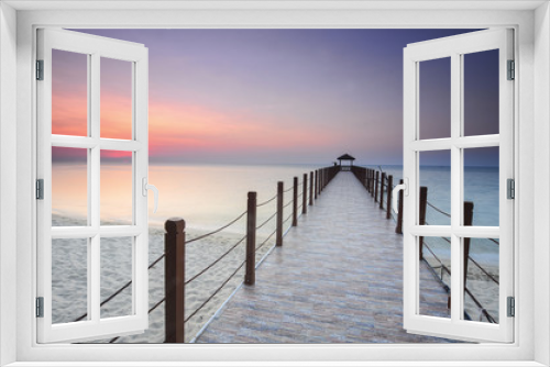 Fototapeta Naklejka Na Ścianę Okno 3D - Sunrise view at fisherman jetty