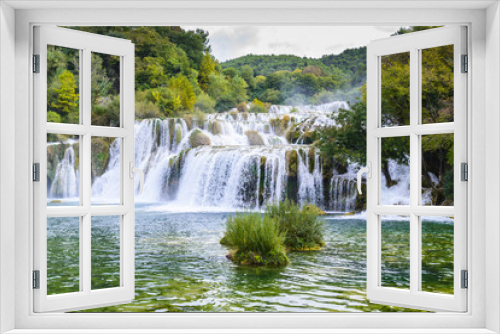 Fototapeta Naklejka Na Ścianę Okno 3D - Waterfalls in Krka National Park, Croatia