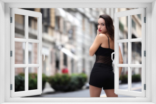 Beautyful girl in urban background