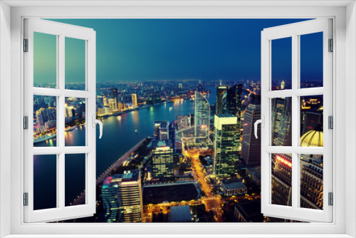 Fototapeta Naklejka Na Ścianę Okno 3D - Shanghai night view, China