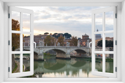 Fototapeta Naklejka Na Ścianę Okno 3D - Bridge of Vittorio Emmanuel II and St.Peter's Basilica