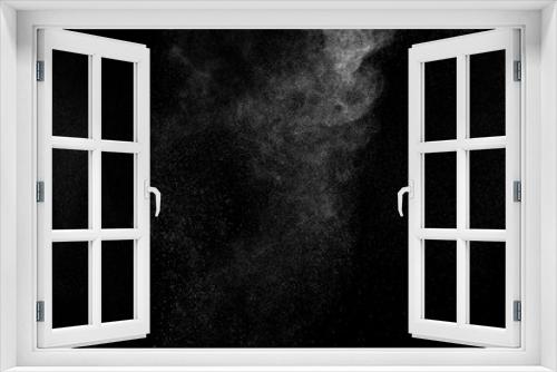 Fototapeta Naklejka Na Ścianę Okno 3D - abstract white dust explosion  on a black background. abstract white powder. design elements. abstract texture.
