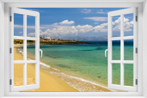 Fototapeta Naklejka Na Ścianę Okno 3D - The beautiful sandy beach, Paros island, Cyclades, Greece.
