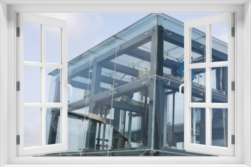 Fototapeta Naklejka Na Ścianę Okno 3D - Transparent elevator  outdoor