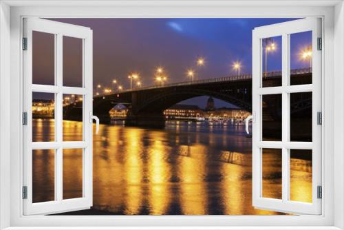 Fototapeta Naklejka Na Ścianę Okno 3D - Theodor Heuss Bridge and Christuskirche