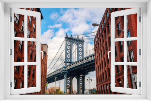 Fototapeta Naklejka Na Ścianę Okno 3D - Manhattan Bridge in New York City