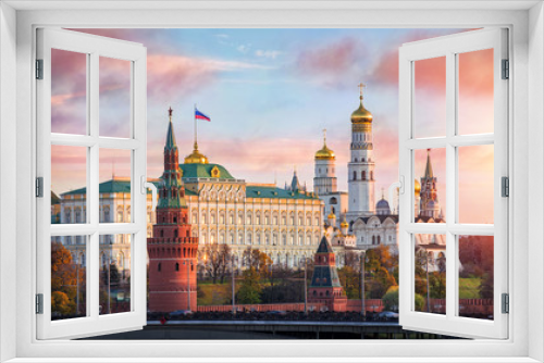 Fototapeta Naklejka Na Ścianę Okno 3D - Кремль рассвет встречает Kremlin welcomes