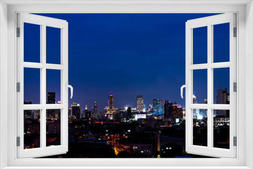 Fototapeta Naklejka Na Ścianę Okno 3D - Twilight View of Bangkok City