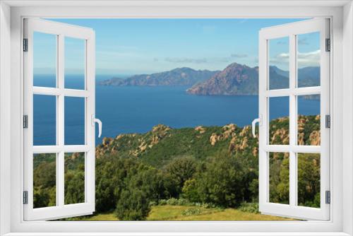 Fototapeta Naklejka Na Ścianę Okno 3D - Corse, côtes sauvages de la réserve naturelle de Scandola