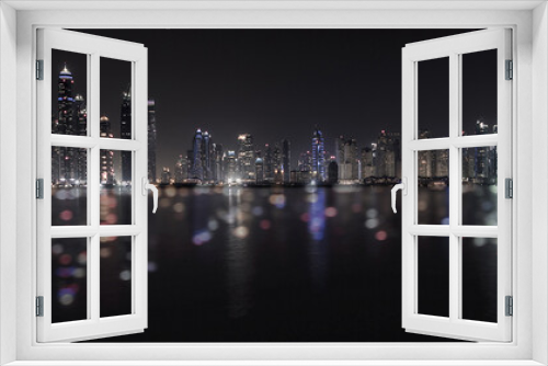 Fototapeta Naklejka Na Ścianę Okno 3D - Dubai Marina reflection viewed from Palm Jumeirah