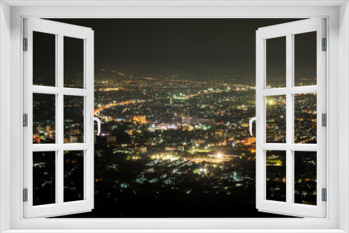 Fototapeta Naklejka Na Ścianę Okno 3D - Chiang Mai cityscape view at night, Thailand