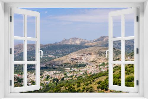 Fototapeta Naklejka Na Ścianę Okno 3D - Traditional Greek village in the mountains, Naxos island, Cyclades, Greece.