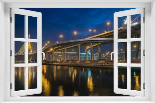 Fototapeta Naklejka Na Ścianę Okno 3D - River Bridge in Bangkok
