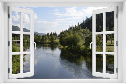 Fototapeta Naklejka Na Ścianę Okno 3D - Горная река в Норвегии