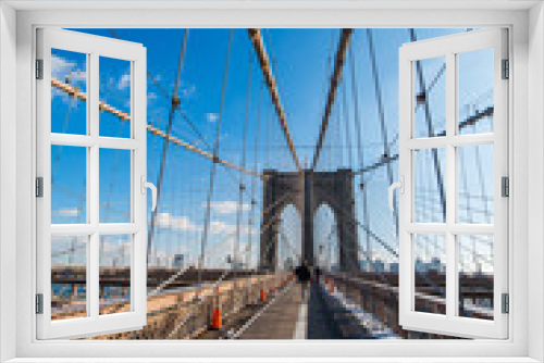 Fototapeta Naklejka Na Ścianę Okno 3D - Brooklyn bridge in New York on bright summer day