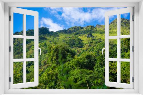 Fototapeta Naklejka Na Ścianę Okno 3D - High semi alpine mountain with blue  sky