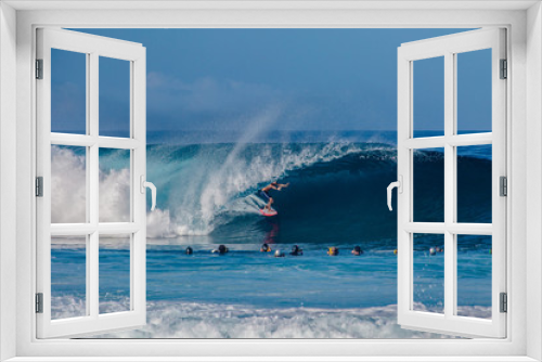 Fototapeta Naklejka Na Ścianę Okno 3D - Surfing waves at Bonzai Pipeline on Oahu's North Shore in Hawaii