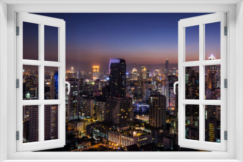 Fototapeta Naklejka Na Ścianę Okno 3D - night view of colorful cityscape