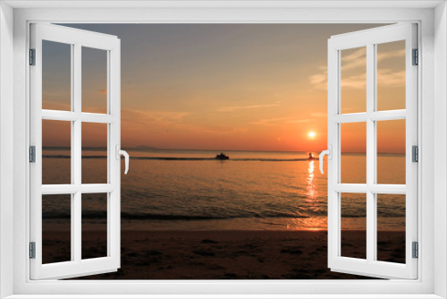Fototapeta Naklejka Na Ścianę Okno 3D - Sunset background of beach view