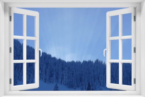 Fototapeta Naklejka Na Ścianę Okno 3D - Schneelandschaft in den Alpen