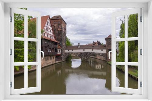 Fototapeta Naklejka Na Ścianę Okno 3D - Street view of Nuremberg, the second-largest city in Bavaria, Germany.
