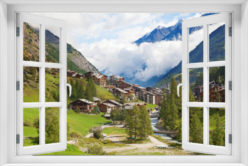 Fototapeta Naklejka Na Ścianę Okno 3D - city Zermatt