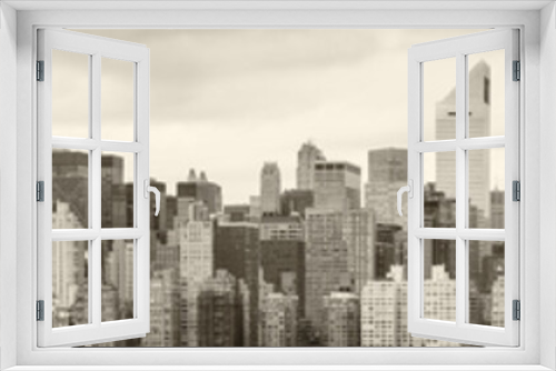 Fototapeta Naklejka Na Ścianę Okno 3D - New York skyline black and white