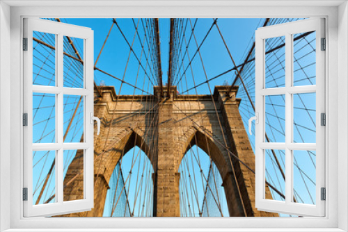 Fototapeta Naklejka Na Ścianę Okno 3D - Brooklyn Bridge structure