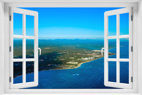 Fototapeta Naklejka Na Ścianę Okno 3D - Atlantic Ocean coast from helicopter view, Dominican Republic