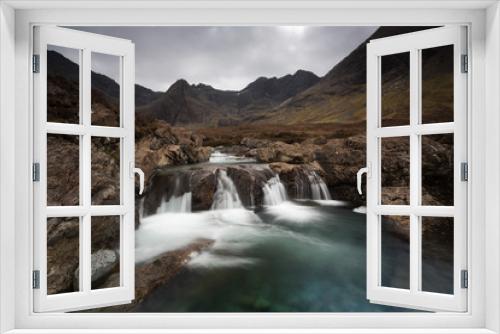 Fototapeta Naklejka Na Ścianę Okno 3D - Scotland Fairy Pools waterfall