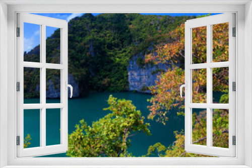 Fototapeta Naklejka Na Ścianę Okno 3D - Emerald lake Thale Nai Koh Mae island in Thailand near Samui