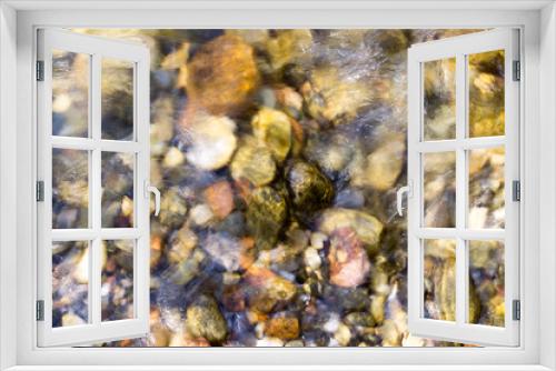 Fototapeta Naklejka Na Ścianę Okno 3D - colored stones under water as background