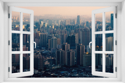 Fototapeta Naklejka Na Ścianę Okno 3D - Shanghai megacity