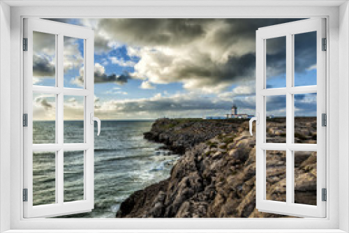 Fototapeta Naklejka Na Ścianę Okno 3D - Lighthouse of Carvoeiro Cape, Peniche, Portugal